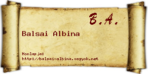 Balsai Albina névjegykártya